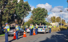 A large number of police were monitoring the burial of Hone Kay-Selwyn at Manukau Memorial Gardens on 13 May.