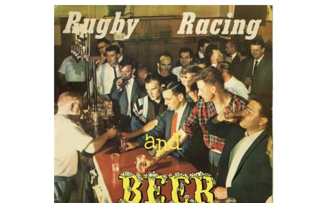 Front cover of Rod Derrett’s 1965 record, 'Rugby, racing and beer'.