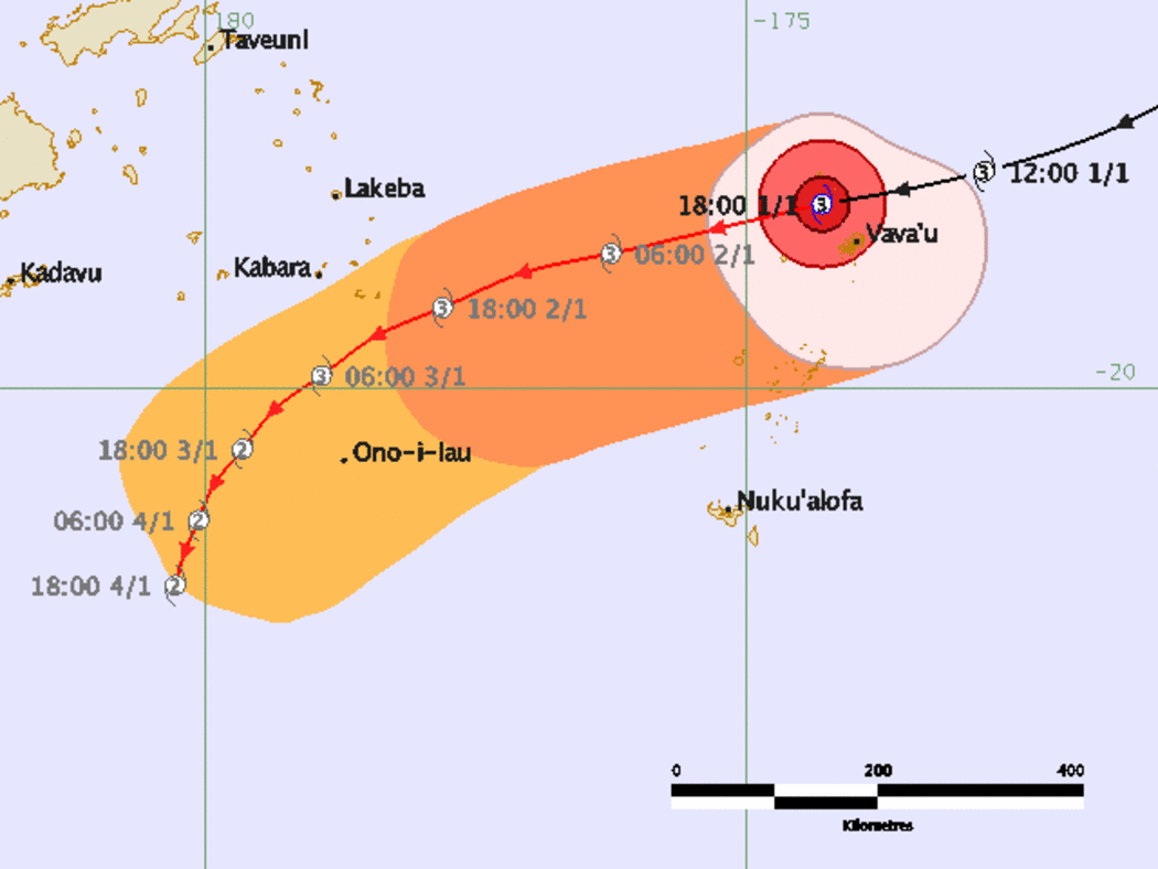 Map tracking Cyclone Ula