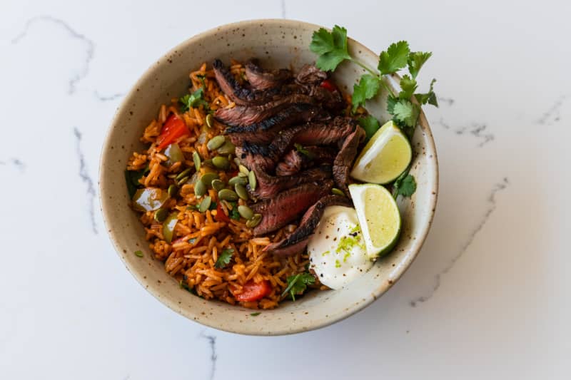 Mexican Steak and Rice with Lime Sour Cream recipe | RNZ