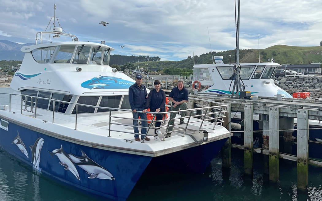 The outgoing partners in the business, Ian Bradshaw and Dennis and Lynette Buurman.