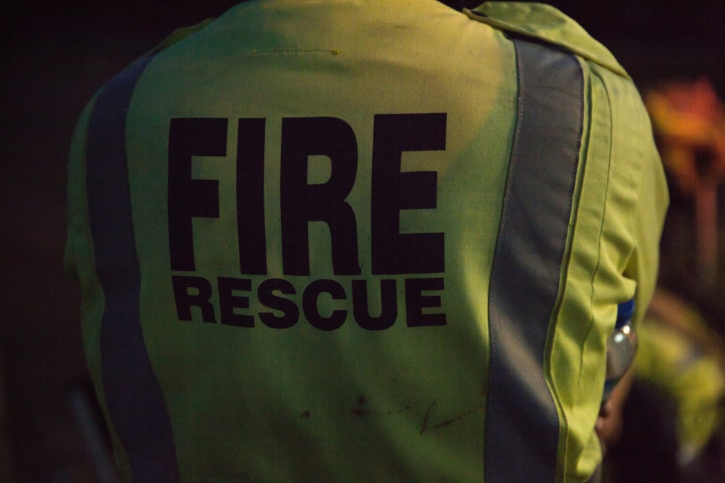 A member of the Fire Rescue crew on scene.