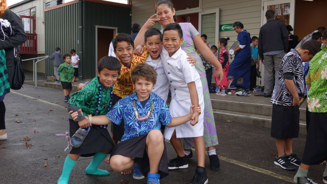 Children celebrating Samoan Independence Day in Auckland.
