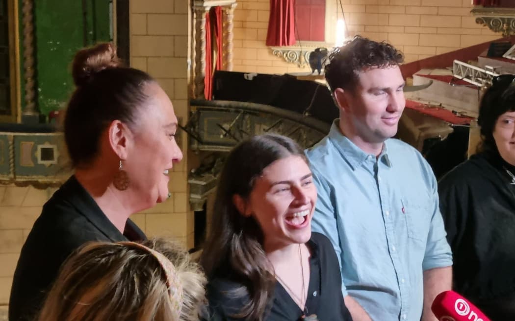Minister for Arts, Culture and Heritage Carmel Sepuloni, left and MP for Central Auckland Chlöe Swarbrick at the St James today.