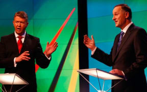 David Cunliffe, left, and John Key.