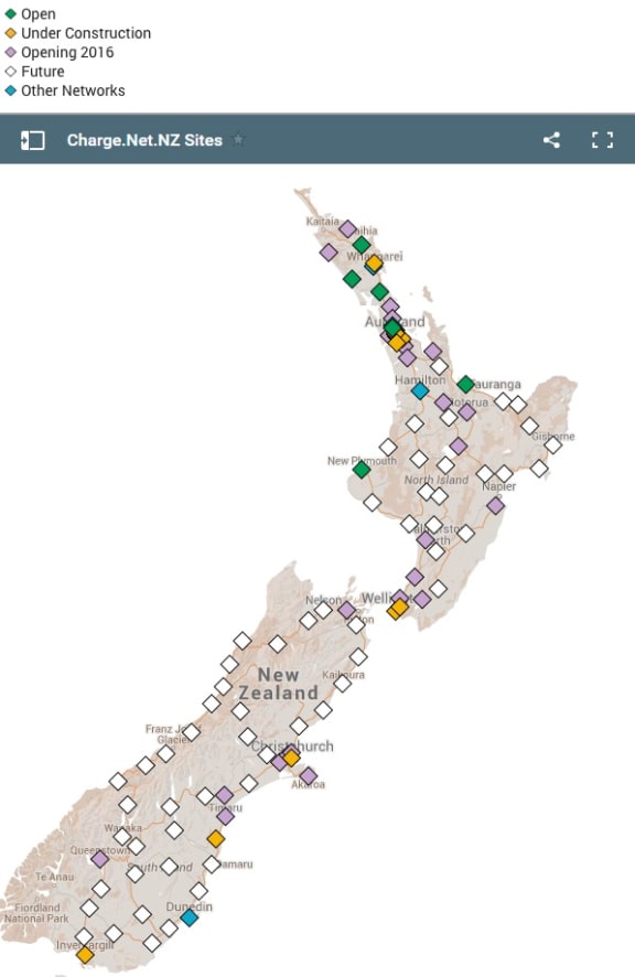 ChargeNet charging stations in New Zealand.