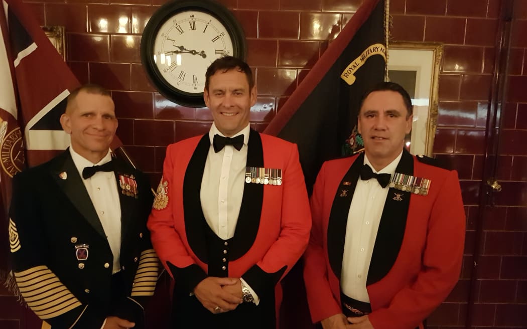 Clive Douglas (right) with Sargeant Majors from the US and UK.