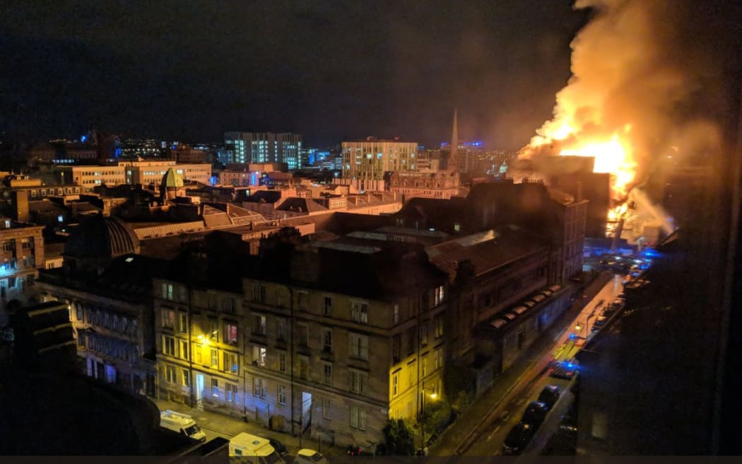 The fire at the Glasgow School of Art in Scotland.