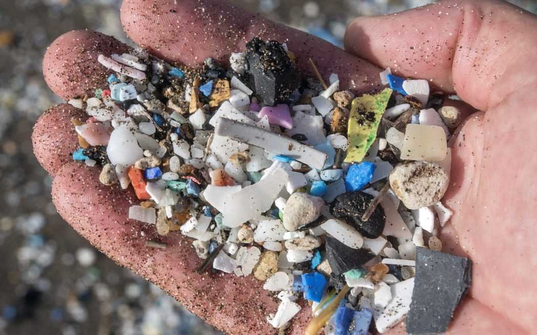 Contamination. Troops of plastic and microplastics that reach the beaches carried by the winds and the tides. Canary Islands. (Photo by Sergio Hanquet / Biosphoto / Biosphoto via AFP)