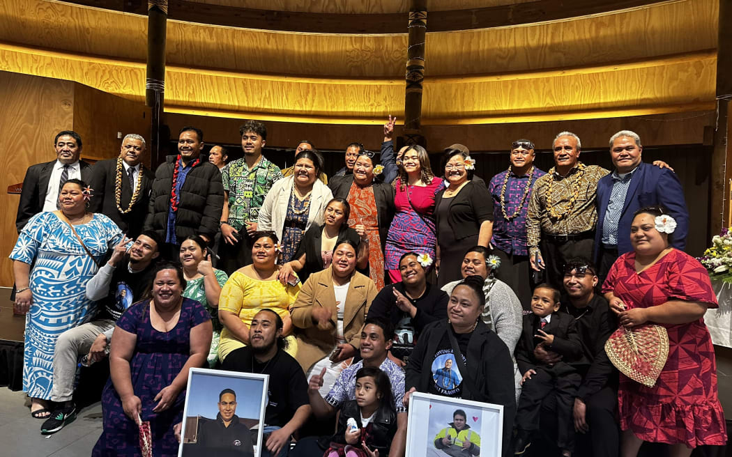 Families of the two RSE workers at at Le Maota Samoa in Auckland. 8 September 2024