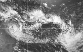 Sateliite image showing weather system over SW Pacific, April 4 2018
