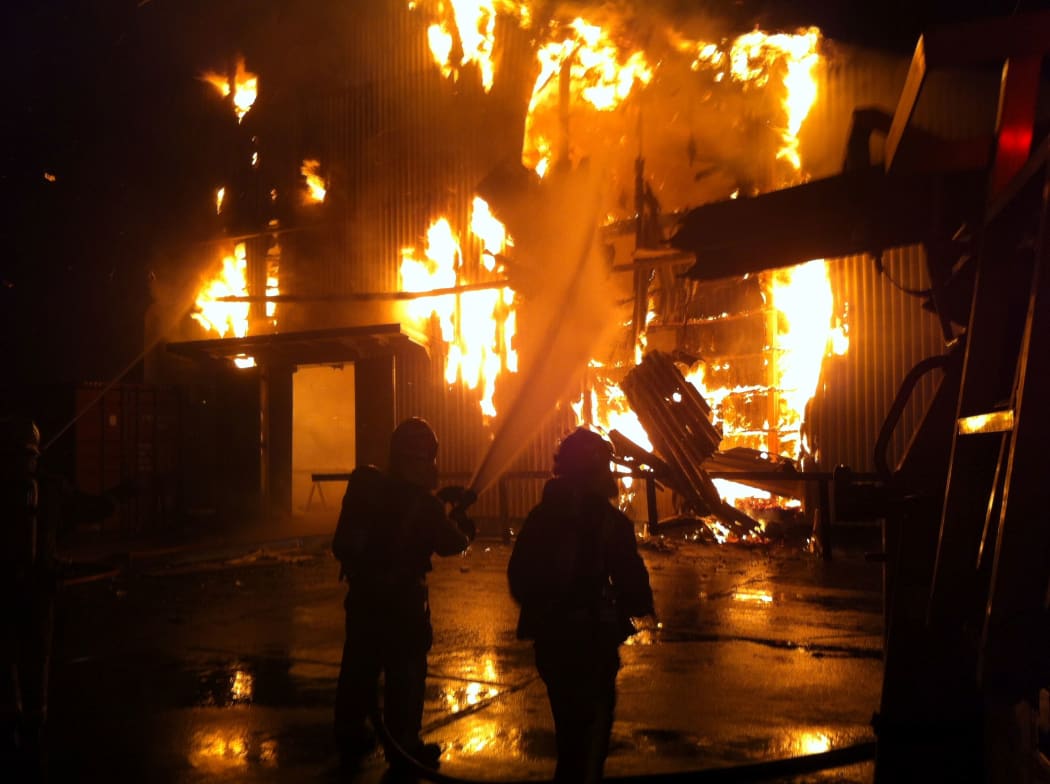 The fire was at one end of a large workshop and spread quickly through the ceiling.