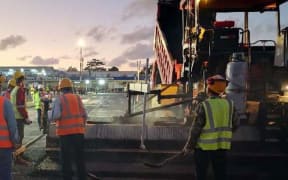 Work on the runway at Bauerfield Airport