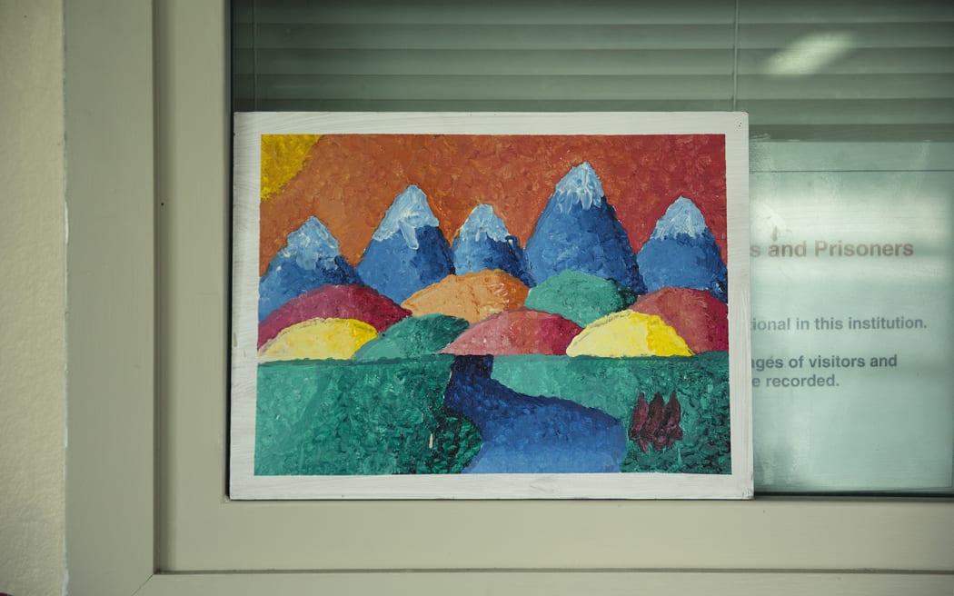 An artwork in the visits room at the Christchurch Men's Prison youth unit.