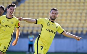 Kosta Barbarouses of the Phoenix celebrates a goal