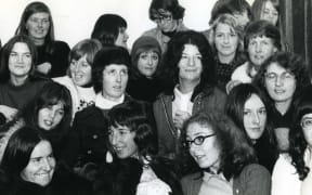 Auckland Women’s Liberation at Kitty Wishart’s house in Princes St about 1972. Sandra Coney is second from right, second from the top. "I remember everyone of these women vividly," she says.
