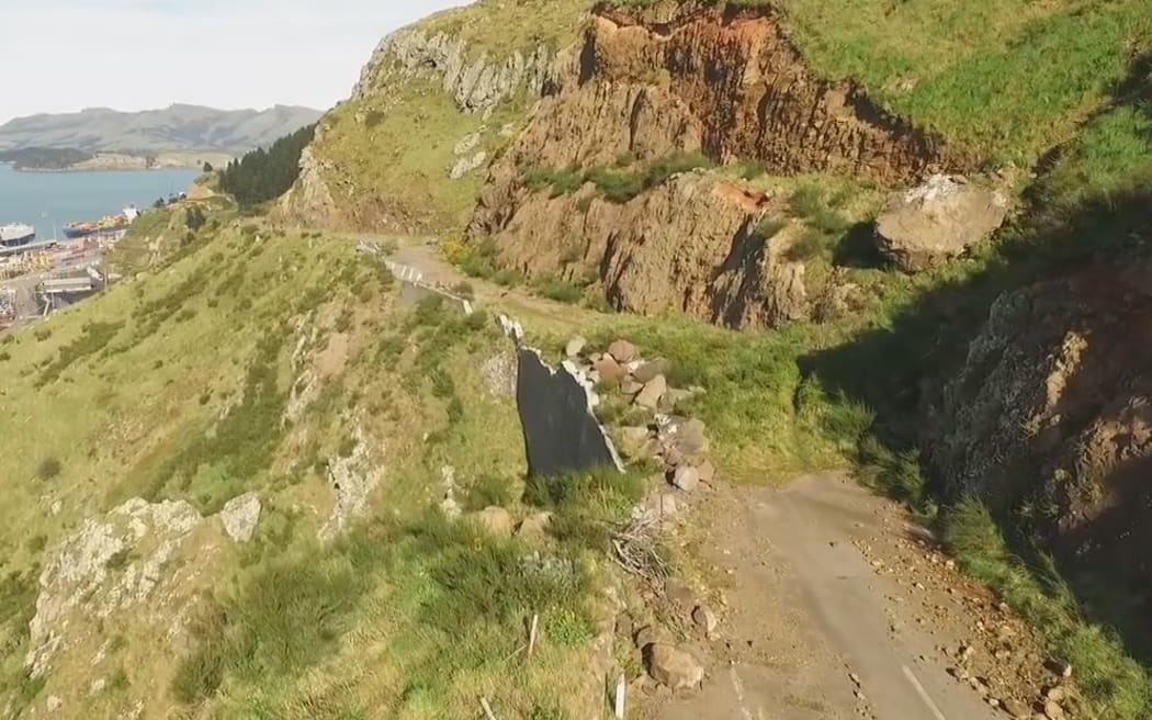 The road was still severely affected by quake damage as recently as 2016, as footage taken at the time shows.