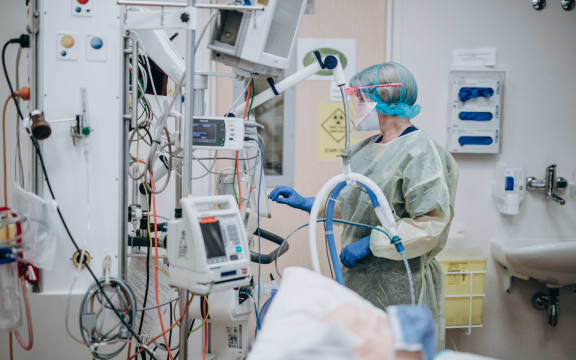 Health workers take part in ICU training for Covid-19 at Hutt Hospital.