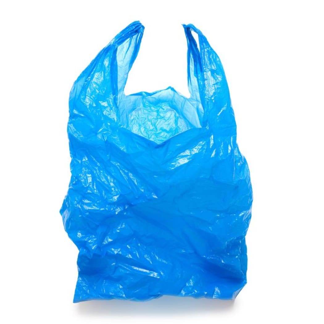 Blue plastic bag