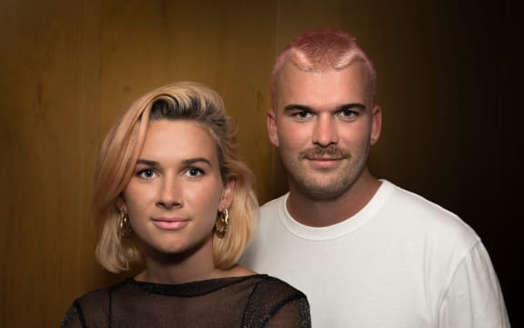 Brother and sister music duo Broods photographed at RNZ. Georgia Nott (left) and Caleb Nott (right)