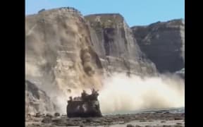 A screenshot of the landslip as it happened.
