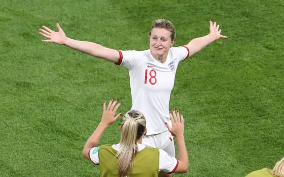 Ellen White of England celebrates.