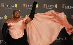 US actress Da'Vine Joy Randolph poses on the red carpet upon arrival at the BAFTA British Academy Film Awards at the Royal Festival Hall, Southbank Centre, in London, on February 18, 2024. (Photo by Adrian DENNIS / AFP)