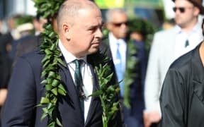 Cook Islands Prime Minister Mark Brown arrives at Tuurangawaewae Marae for the tangihanga of Kiingi Tuheitia on 2 September 2024.