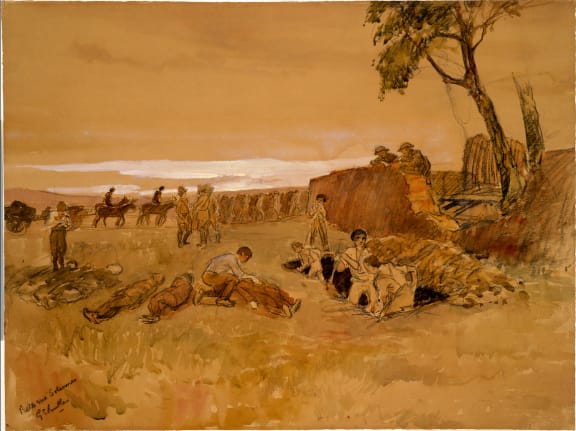 George Edmund Butler, Burial party at Bellevue near Solesmes