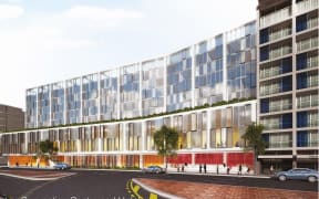 An artist's impression of the convention centre and hotel complex.