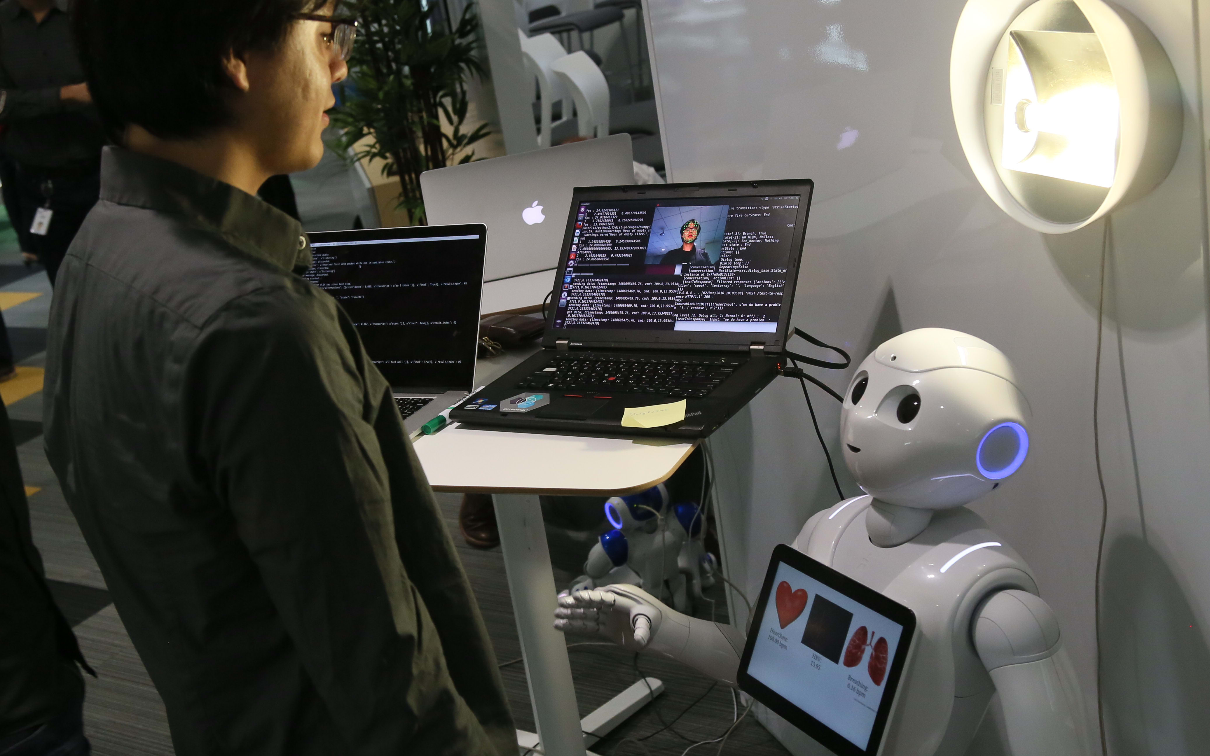 Nao, a social robot developed by Aldebaran Robotics, a French company specializing in humanoid robots.