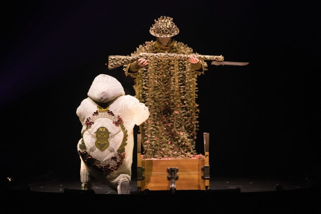 Christchurch sisters Natasha English and Tatyanna Meharry won the World of WearableArt Awards in Wellington last night with their piece, War Story.