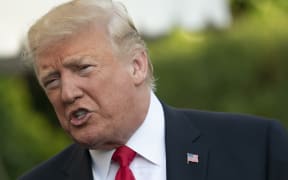United States President Donald J. Trump speaks to the media.