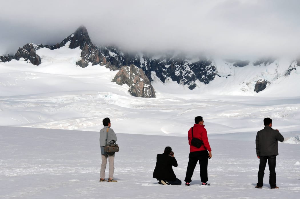 Tourists on Fox Glacier in 2009,