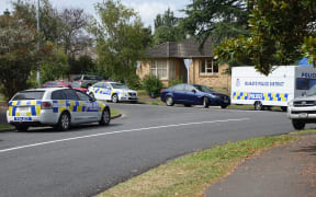 Police at the Melville property.