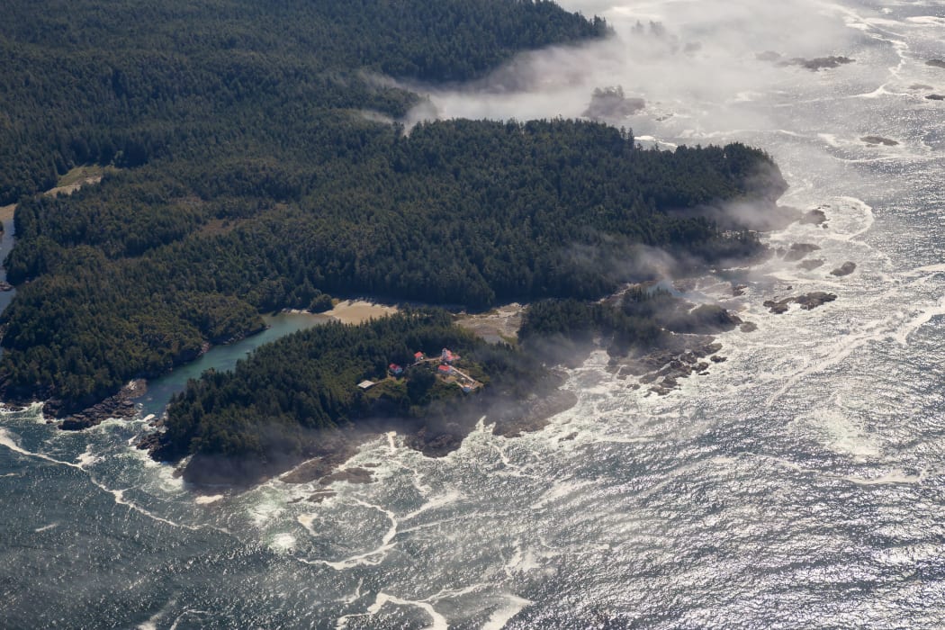 A house on the Pacific Ocean Coast on Vancouver Island, south of Tofino.