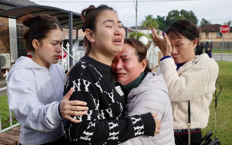 The heartbroken parents of two children killed when they were hit by a car in Sydney's south-west yesterday have spoken of their shock, saying they forgive driver. Sok Ram was comforted after speaking about the loss of her two children.
