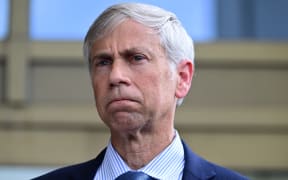 Lawyer Barry Pollack, a member of WikiLeaks founder Julian Assange's legal team, addresses the media outside the US Federal Courthouse in the Commonwealth of the Northern Mariana Islands in Saipan, Northern Mariana Islands, on June 26, 2024, after Assange pled guilty to a single count of conspiracy to obtain and disseminate national defence information. Julian Assange was on his way to his native Australia on June 26 as a free man after years of international legal drama for the WikiLeaks founder who had long been wanted for revealing US state secrets. (Photo by Yuichi YAMAZAKI / AFP)