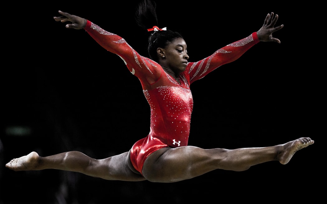 Simone Biles Rising. Simone Biles in Simone Biles Rising. Cr. Courtesy of Netflix © 2024