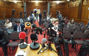 The press gallery pack eagerly awaits the first press conference by the new Labour Party leaders last Tuesday.