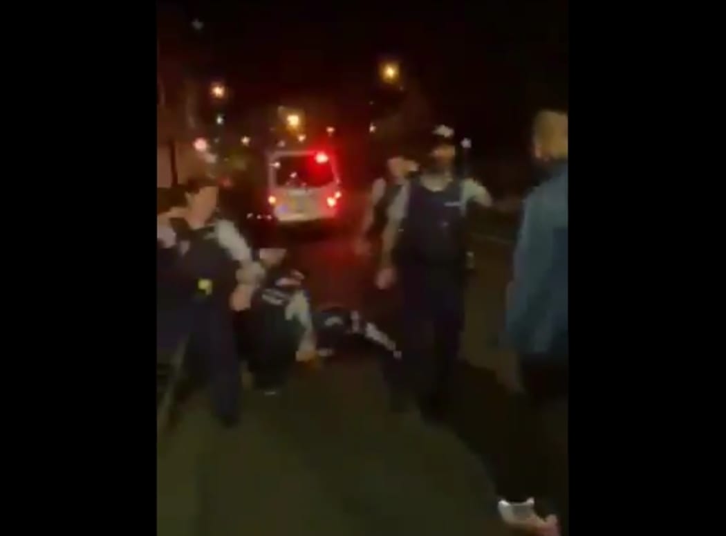 Images of the arrest were posted online.