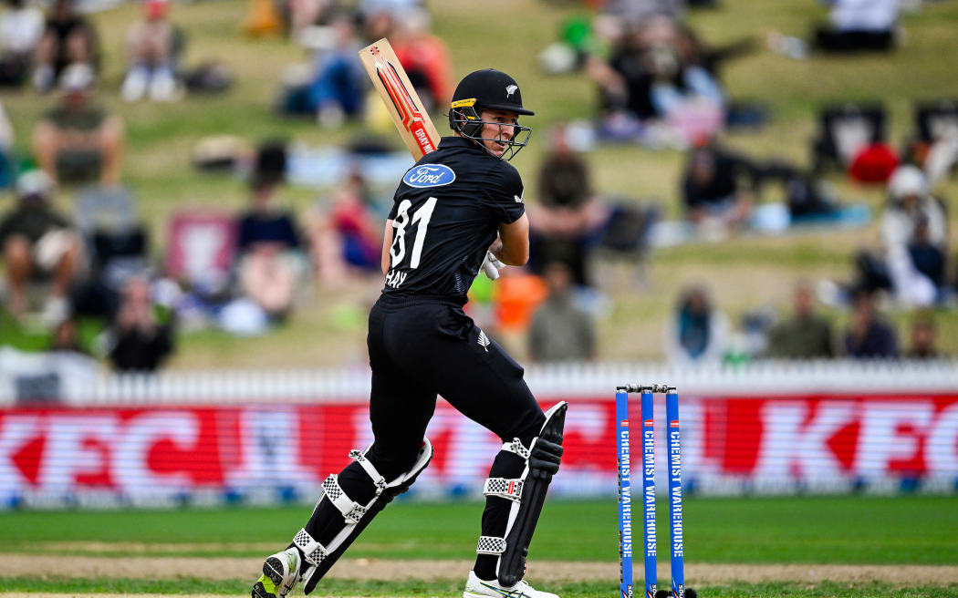 Mitch Hay of New Zealand, New Zealand Blackcaps v Pakistan, 2nd ODI cricket match at Seddon Park, Hamilton, New Zealand on Wednesday 2 April 2025. © Photo: Andrew Cornaga / Photosport