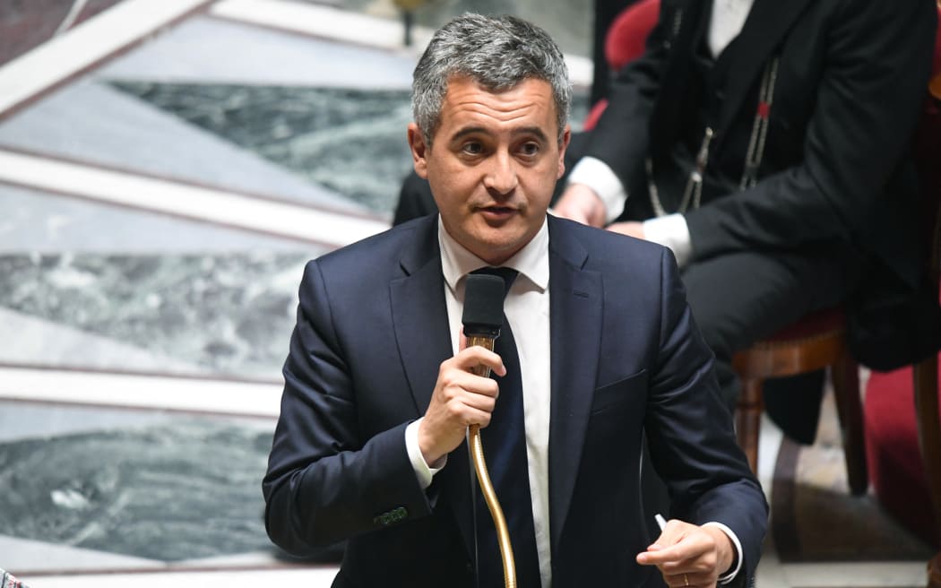 France's Minister for Interior and Overseas Gerald Darmanin talks during a session of questions to the government on the constitutional bill aimed at enlarging the electorate of the overseas French territory of New Caledonia, at the French National Assembly in Paris, on May 14, 2024. Riots erupted on May 13, 2024 in New Caledonia's main city Noumea over a constitutional reform that is being debated in the French National Assembly in Paris, and which aims to expand the electorate for the archipelago's provincial elections, a reform that is a source of local tension between loyalists and independentists, on May 14, 2024.