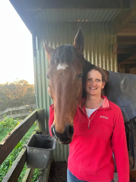 Tōtara Hospice specialty nurse Andrea Lawrence with her loyal confidant horse.