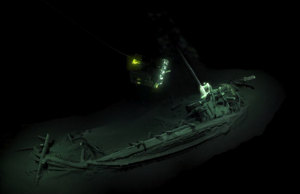 An ancient Greek trading ship dating back more than 2400 years has been found virtually intact at the bottom of the Black Sea, researchers say.