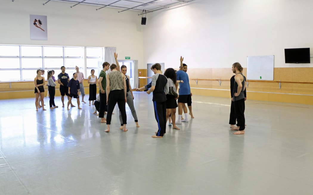 The group rehearse.