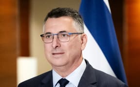 Israeli Foreign Minister Gideon Saar prior to a meeting with Dutch Foreign Minister Caspar Veldkamp. Saar is in the Netherlands following the attacks in Amsterdam on Israeli soccer supporters.