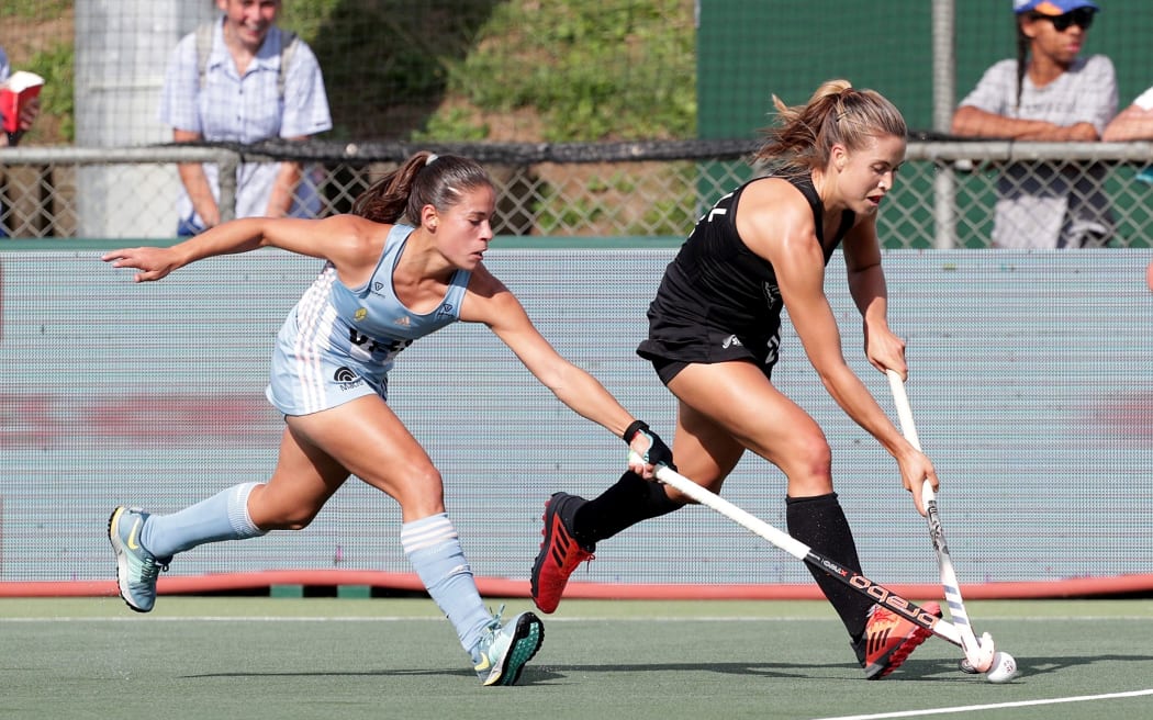 Black Sticks hockey player Rose Keddell in action against Argentina.