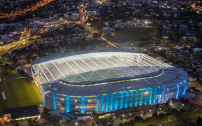Eden Park would look significantly different, including the installation of a roof, if upgrading it becomes the preferred option for a national stadium in Auckland. (Mock-up image)