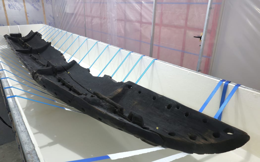 The Anaweka waka was dug up 13 years ago and is almost finished being preserved before it can be displayed to the public.